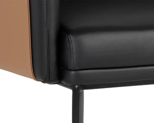 Sunpan CARTER Lounge Chair - Two-Tone Napa Faux Leather with Barrel Back Design, Ideal for Home & Office 106723