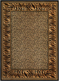 Unique Loom Wildlife Cheetah Machine Made Border Rug Light Brown, Black/Cream/Green/Light Brown/Tan 9' 0" x 12' 0"