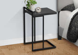 English Elm Accent Table - Sleek C-Shaped Design, Portable Grey Laminate Top With Black Metal Base For Modern Living B2710P219373