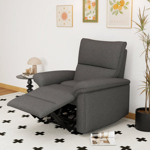 English Elm Wall Zero Wall Power Recliner Chair with Overstuffed Backrest, USB Type-C Charging Port, Space-Saving Electric Recliner for Small Rooms Dark Gray W1028S00055