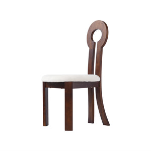 English Elm Vintage Rubber Solid Wood Dining Chair Set of 2 — Plush Berber Fleece Upholstery, Water & Stain Resistant, 280 lb Capacity Natural,White W1535P281510