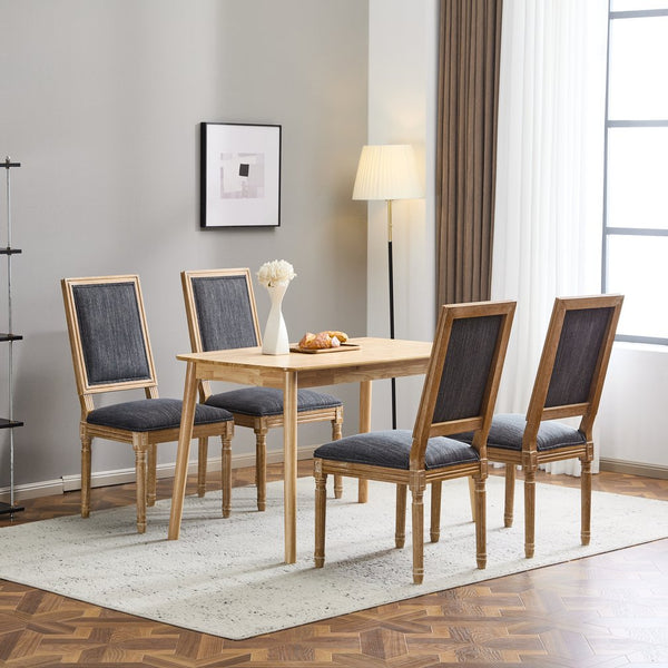 English Elm Christopher Knight Home® - [Set Of 4] French Country Dining Chairs - Elegant Upholstered Seats & Cane Backrest - Rustic Charm N767P263677H_4