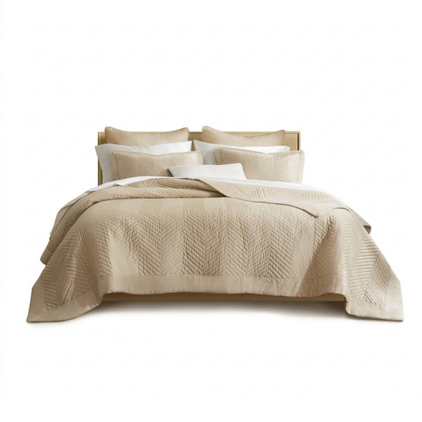 English Elm Full/queen Cotton Sateen Quilt Set Breathable Neutral Gray Bedroom Layering Essential B035P496598