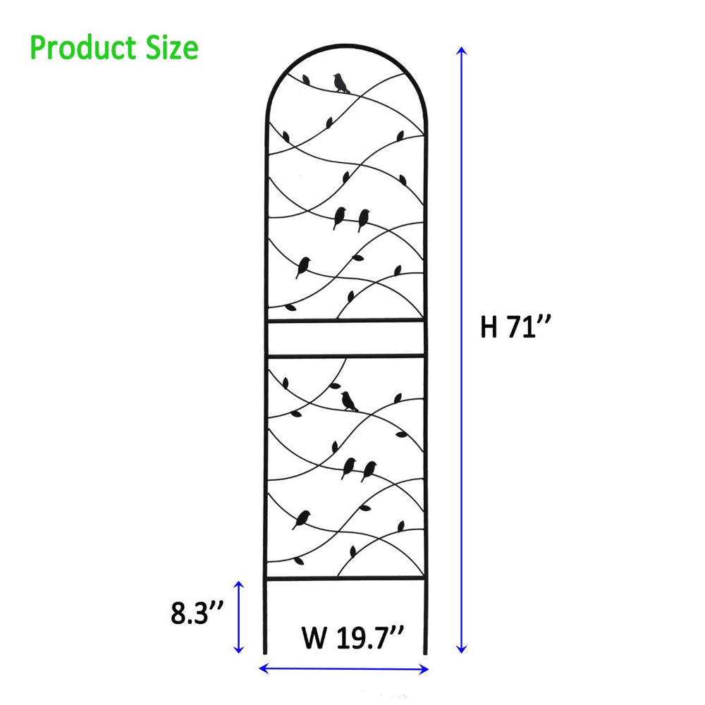 English Elm 4 Pack Powder-coated Metal Garden Trellis Panels Rustproof Climbing Plant Support Outdoor W1586P268006