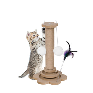 English Elm Modern Wooden Foldable Desk with Hutch Walnut Mid-Century Extendable Workstation LED Shelves Cat Bed N843MP001W