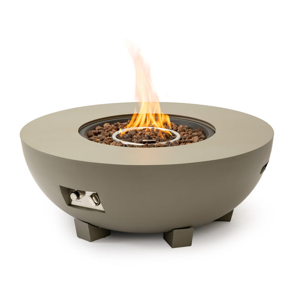 English Elm 36_inch Grey Iron Fire Pit Table with Push-Button Ignition, Adjustable Flame, 10ft Hose & Cover W3131P277176