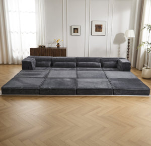 English Elm Compression Modular Sofa Bed - Oversized 4-Seater, No Assembly, Adaptable Designs For Any Space W3723S00041