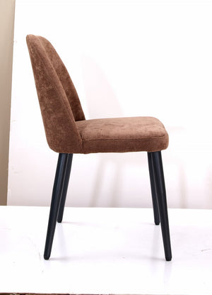 English Elm Dark Brown Suede Armless Dining Chairs with Sleek Metal Legs Foam Padded Set of 2 T3967P431251