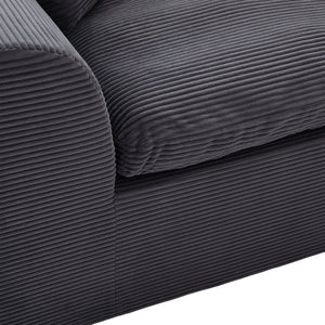 English Elm UNITED Cloud Couch Modular Sectional Sofa with Corduroy Cover, Ergonomic 2-Seater, No Assembly Needed Dark Gray W1568P371127