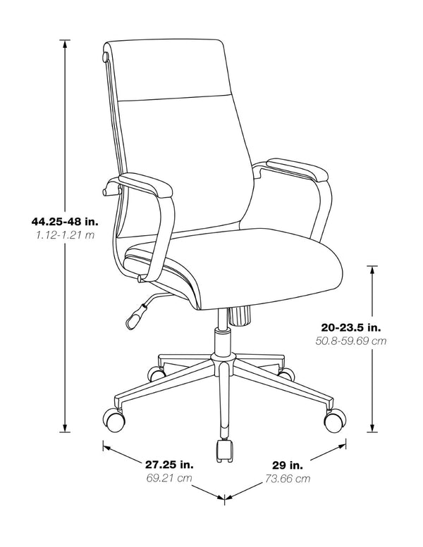 OSP Home Furnishings High Back Ergonomic Manager Chair with Antimicrobial Fabric Chrome Arms and Lumbar Support High Blue 920350C-R105