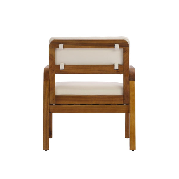 English Elm Outdoor Solid Acacia Wood Patio Armchair Teak Finish Slat Back Poolside Lounge N768P382498T_2