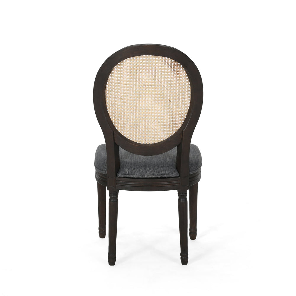 English Elm Christopher Knight Home® - DININGCHAIR Handcrafted Wicker & Fabric Dining Chair Set with Padded Seat, Rubberwood Frame Elegance Charcoal 65164.00CHAR