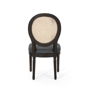 English Elm Christopher Knight Home® - DININGCHAIR Handcrafted Wicker & Fabric Dining Chair Set with Padded Seat, Rubberwood Frame Elegance Charcoal 65164.00CHAR