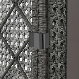 English Elm K&K 6-Pers Diamond Weave Patio Sectional Set with Thick Cushions, Extendable Ice Coffee Table, UV-Resistant Wicker Grey+Brown+Yellow N707S000013G