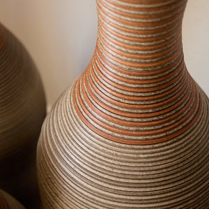 English Elm Desktop PVC Vase Set of 3 Decorative Tall Floor and Table Vases—Modern Durable Artful Accents for Home Brown Grey W2796P261491