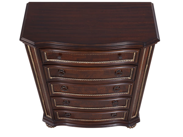 English Elm Paris G09300-D Dresser with Velvet-Lined Top Drawer, Wood Veneer Finish, Iron-Style Handles & Bun Feet Cherry 46 L x 23 W x 55 H B078P301567