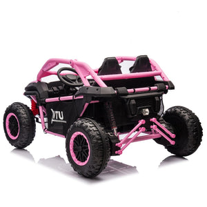 English Elm 24v Two Seater Kids Utv with Parental Remote Dual Motors Four Wheel Suspension Led Pink W1578P198434