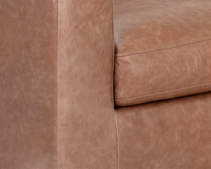 Sunpan BAYLOR Sofa - Luxurious Marseille Camel Leather for Elegant Living Rooms and Stylish Offices 106616