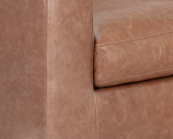 Sunpan BAYLOR Sofa - Luxurious Marseille Camel Leather for Elegant Living Rooms and Stylish Offices 106616