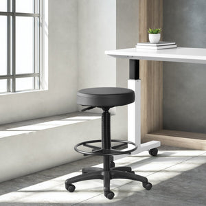 OSP Home Furnishings Pneumatic Saddle Stool Ergonomic Height Adjustable Seat for Drafting Lab Studio Work ST217