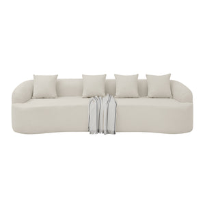 English Elm Curved Modular Sectional Sofa with High-Density Foam Compression, No-Assembly Modern Minimalist Comfort Beige W487S00357
