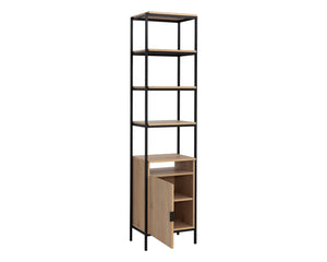 Sunpan Ambrose Modular Bookcase - Modern Oak Design with Elegant Iron Frame, Perfect for Any Space Small - 20.5W x 16.5D x 82.75H