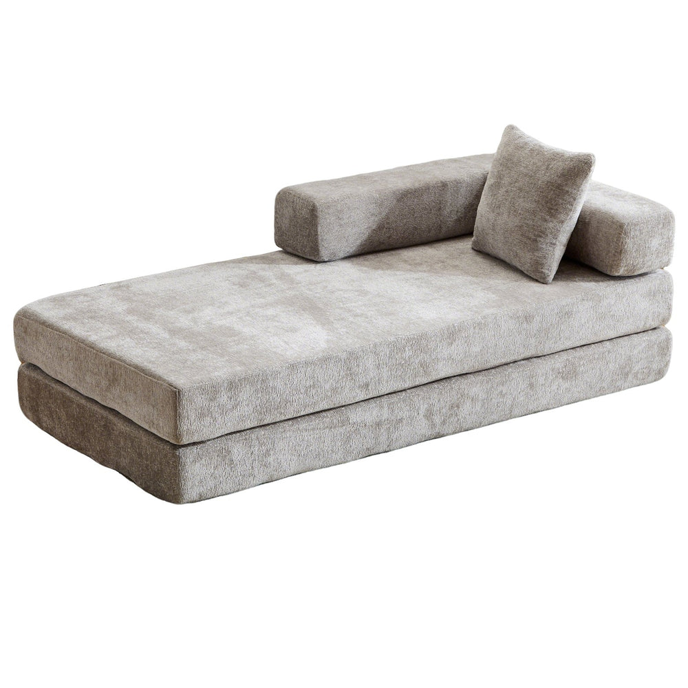 English Elm Floor Couch - Convertible Chenille Sofa Bed With Pillow Support For Ultimate Comfort In Any Space W3723P344872