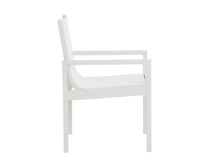 Sunpan Merano Dining Armchair Set of 2 - Modern Design with Durable Aluminum Frame for Stylish Comfort White