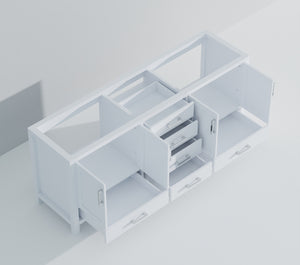 English Elm White Double Bath Vanity 84-in W x 22-in D with Soft-Close Drawers, 14 Drawers & Cabinet Storage B2731P258963