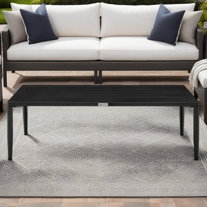 English Elm Harlen Lightweight Aluminum Outdoor Coffee Table in Black — All-Weather, Rust-Resistant, Low-Maintenance Durable Design B2736P354373