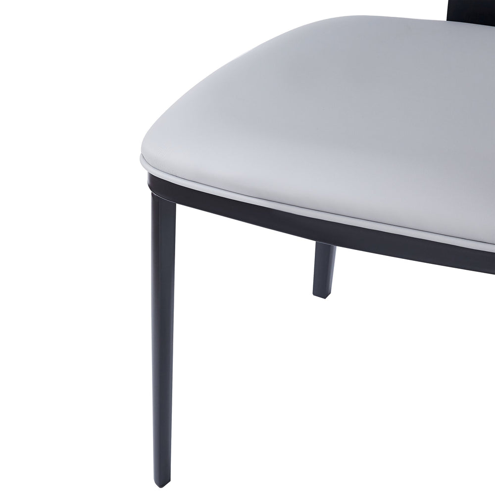 English Elm Christopher Knight Home® - PU PU Leather Upholstered Dining Chair with Crescent Back and Metal Legs, Easy-Clean Chic Design Black+ Gray N768P263098G