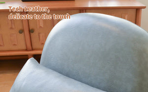 English Elm Cute Faux Leather Armless Accent Chair Solid Wood Legs Cushioned Seat Modern Blue W2105P440973