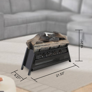 English Elm 23 Inch Infrared Electric Fireplace Insert with 3d Flame Log Set Indoor Heater W1769P203960