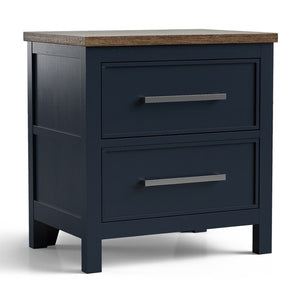 English Elm Contemporary Glam Nightstand Glossy White Lacquer Chrome Legs Dovetail Drawer Bedroom Blue,Dark Brown B2741P435883