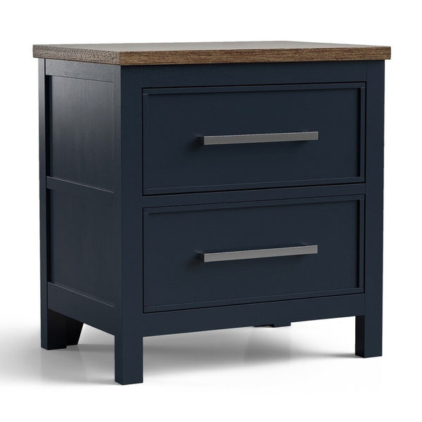 English Elm Contemporary Glam Nightstand Glossy White Lacquer Chrome Legs Dovetail Drawer Bedroom Blue,Dark Brown B2741P435883