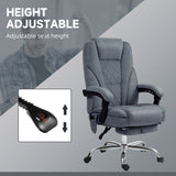 English Elm Vinsetto Massage Office Chair With Foot Rest, Executive Office Chair With 6 Vibration Point and Heat, Reclining Computer Chair, Swivel Desk Chair, Adjustable Height, Charcoal Gray