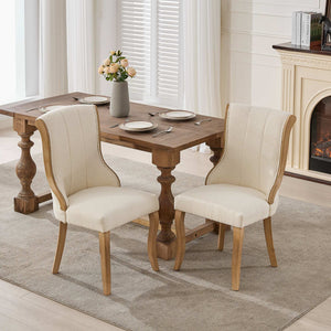 English Elm Snow Velvet dining chair with mid-century curved wood trim, plush foam support, sturdy solid wood craftsmanship and sculpted legs for elegant dining and lounge seating Beige W1143P332691
