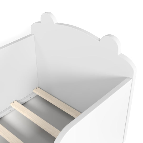 English Elm Toddler Bear Shaped Pine Floor Bed Low Profile Frame Safe Rounded Edges Kids Room White W1580P373252