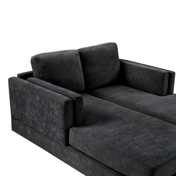 English Elm Swivel Barrel Accent Chair Chenille Tufted Round Club Seat for Living Room Lounge Black N719S002310B