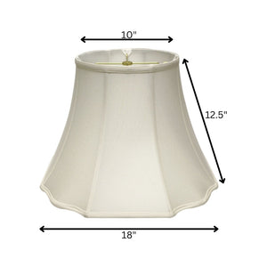 English Elm Slant Octagon Shantung Fabric Lampshade with Washer Fitter for Traditional Floor Lamps White B075101438
