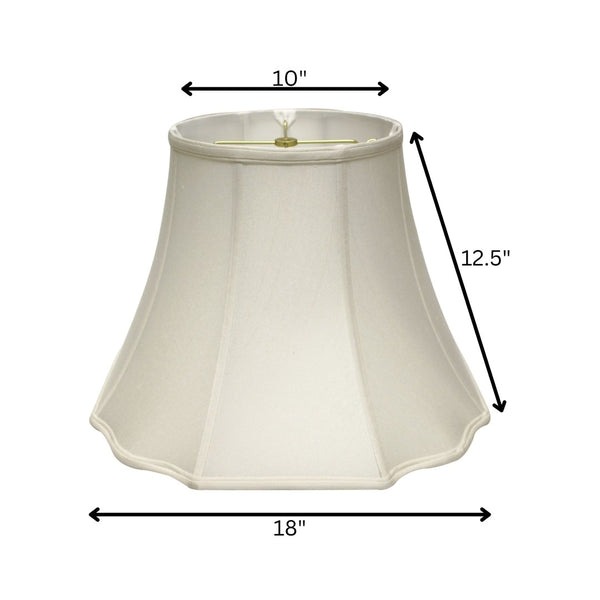 English Elm Slant Octagon Shantung Fabric Lampshade with Washer Fitter for Traditional Floor Lamps White B075101438