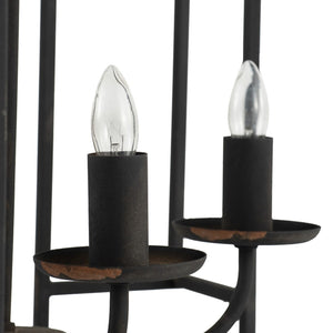 English Elm 17.3x17.3x28.7" Malin 4-light Iron Chandelier Satin Black Finish for Foyer or Dining W2078P411231