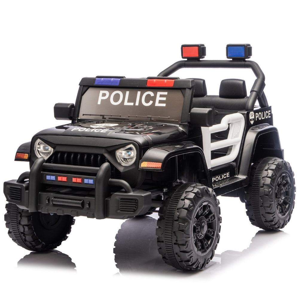 English Elm 12v Kids Police Ride on Car with Remote Control Dual Motors Suspension and Bluetooth W1578P353183