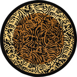 Unique Loom Wildlife Big Cat Machine Made Border Rug Light Brown, Black/Cream/Light Brown 7' 10" x 7' 10"