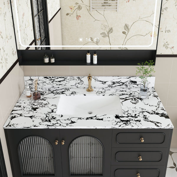 English Elm 43"X22" Bathroom Vanity Top With Undermount Sink & Backsplash In Panda White - Durable & Stylish! W509P362107