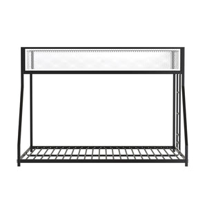 English Elm Contemporary Twin-Over-Full Metal Bunk Bed with Attached Ladder, Durable Industrial Frame, Guest-Ready Design Matte Black,Matte White 81 L x 15 W x 7 H B2741P391250