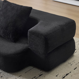 English Elm Ebern Designs Transformable Sectional Sofa Bed - Compact Chenille Lounger For Small Spaces & Flexibility W1829P280220