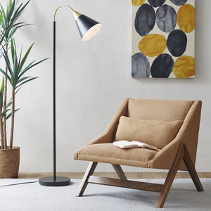 INK+IVY Beacon Mid-Century Arched Metal Floor Lamp with Chimney Shade II154-0123 Matte Black