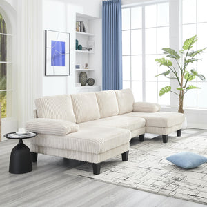 English Elm U-Shaped 4-Seat Sofa With Double Chaise - Luxurious Velvet Comfort For Modern Living Spaces W2705S00014-GIGA