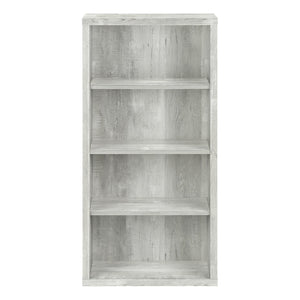 English Elm Bookshelf, 5-Tier Modern Etagere with 3 Adjustable Shelves and Reclaimed Wood-Look Finish, Compact Grey 50 L x 15 W x 7 H B2710P219743